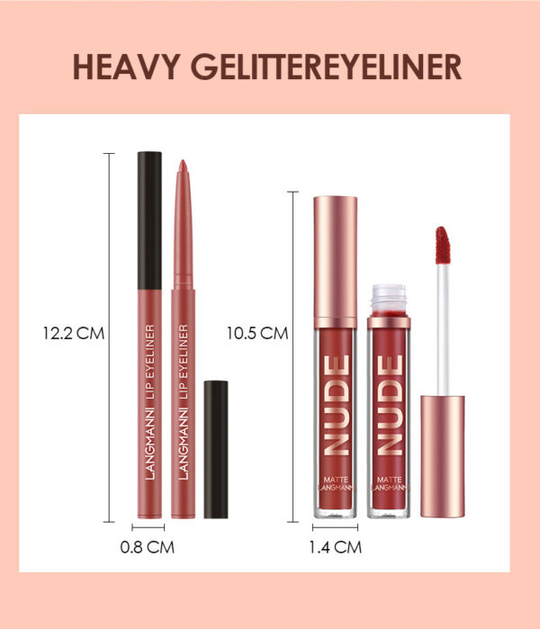 12-Piece Lipstick & Liner Set – 6 Matte Lipsticks, 6 Waterproof Liners, Long-Lasting Makeup Gift - Image 4