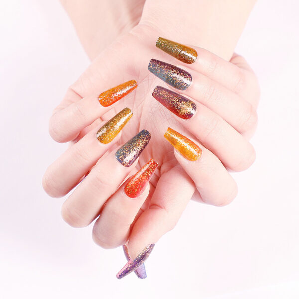Ballet Nail Piece Gradient Glitter Powder Trapezoidal Nail Art Color Powder False Nails - Image 5