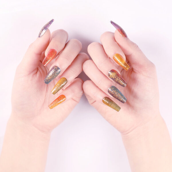 Ballet Nail Piece Gradient Glitter Powder Trapezoidal Nail Art Color Powder False Nails - Image 2