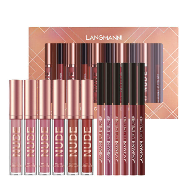 12-Piece Lipstick & Liner Set – 6 Matte Lipsticks, 6 Waterproof Liners, Long-Lasting Makeup Gift - Image 8