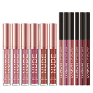 12-Piece Lipstick & Liner Set – 6 Matte Lipsticks, 6 Waterproof Liners, Long-Lasting Makeup Gift