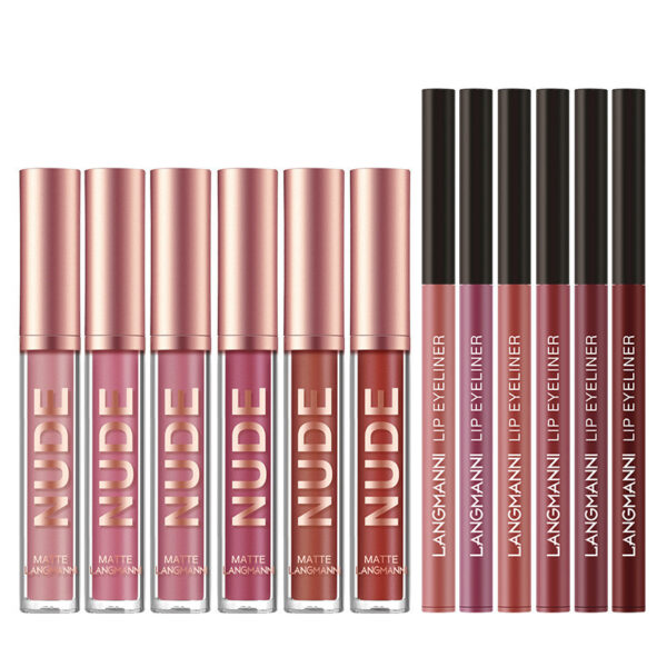 12-Piece Lipstick & Liner Set – 6 Matte Lipsticks, 6 Waterproof Liners, Long-Lasting Makeup Gift - Image 2