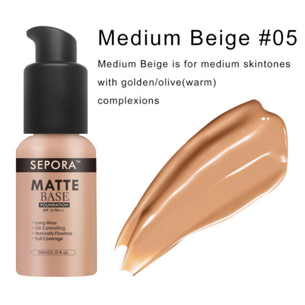 Waterproof Matte Liquid Foundation – Natural Concealer & Oil Control - Image 4