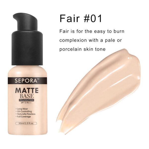 Waterproof Matte Liquid Foundation – Natural Concealer & Oil Control - Image 3