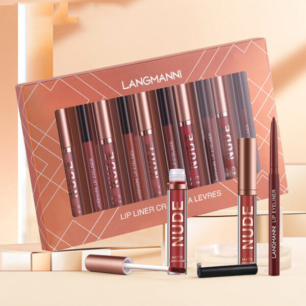12-Piece Lipstick & Liner Set – 6 Matte Lipsticks, 6 Waterproof Liners, Long-Lasting Makeup Gift - Image 7